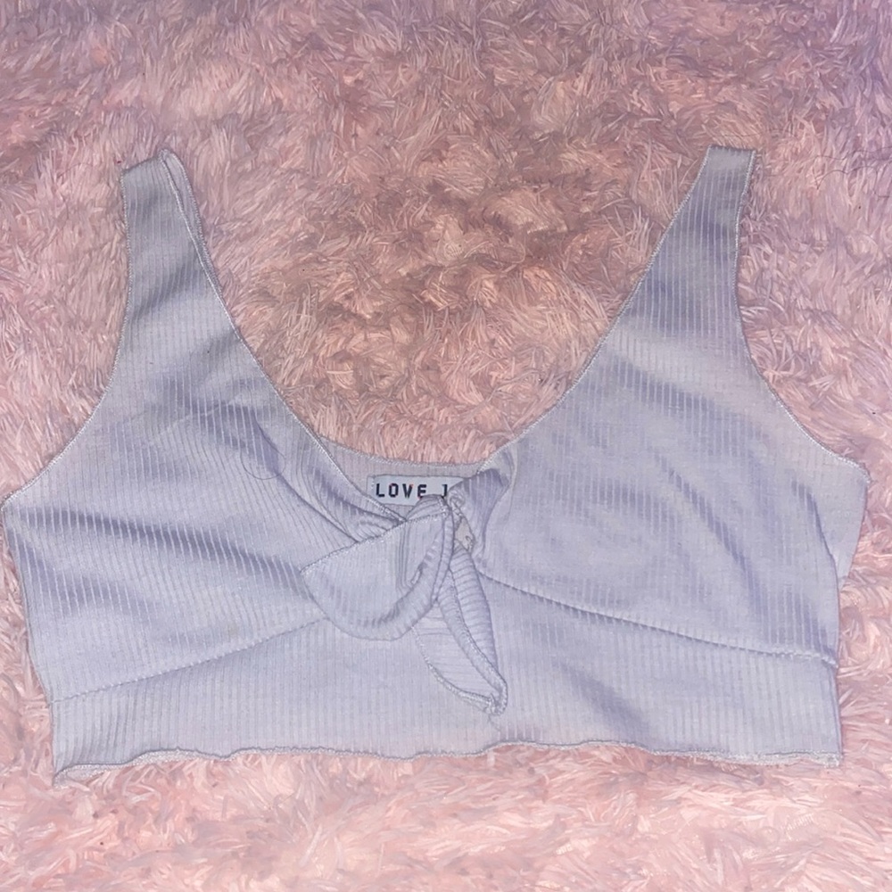 love j white top tied ribbed tank
